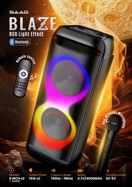 ลำโพงบลูทูธ มีไมค์ SAAG Beat & Blaze ลำโพงคาราโอเกะ ลำโพงไร้สาย ลำโพงมีไฟ ประกันศูนย์ 1ปี