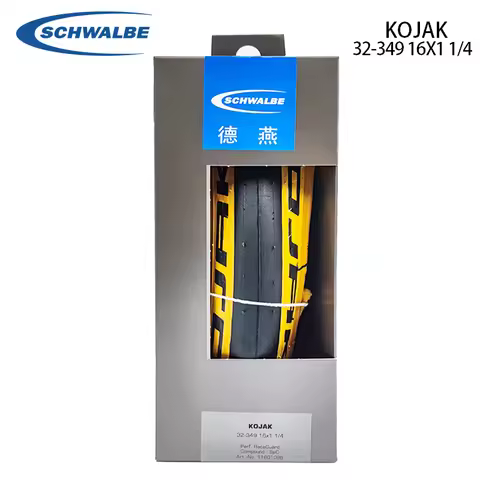 SCHWALBE KOJAK 16 inch 32-349 16X1 1/4 UltraLight Yellow Edge RaceGuard Folding Tire for Brompton Fo