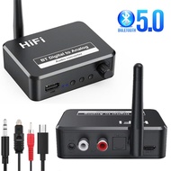 Bluetooth 5.0 Audio Receiver Digital to Analog Audio DAC Converter Spdif Optical Fiber Signal to 3.5MM 3.5 AUX 2 RCA Amp