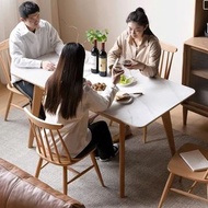 岩板組合餐桌 伸縮餐枱 table（🚚包送貨free delivery） 實木餐枱 食飯枱 家用桌 北歐風餐桌 餐桌椅組合 實木餐桌 實木桌子 實木餐桌 餐台 飯桌 飯台 Dining table b
