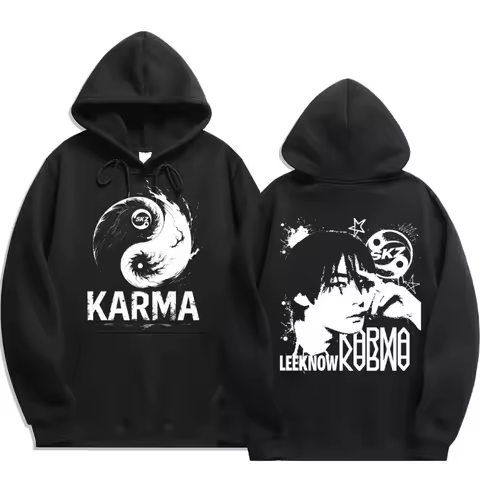2026 KPOP's fourth album KARMA printed men's hoodie FELIX HAN BANGCHAN CHANGBIN HYUNJIN LEE fashion 