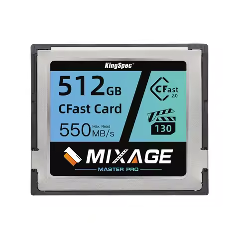 KingSpec Cfast Memory Card 256GB 512GB 1TB CFast 2.0 SATA3 Card Memory Cards 4K Full HD 6K for Indus