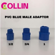 PVC BLUE MALE ADAPTOR 1/2 3/4 1 PVC BLUE FITTINGS PIPE PUMP PARTS