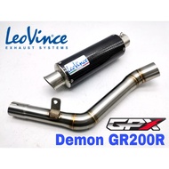 Exhaust GPX Demon GR200R Ekzos LeoVince Tabung Muffler Motor Stainless Steel Accessories Spare part 