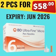 BD Ultra Fine PRO Pen Needle 32G x 6mm 100's Instant Performa Freestyle Accu Chek