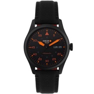 Seiko 5 Sports Flieger Automatic Black Orange Nylon Watch SRPH33K1 SRPH33 SRPH33K