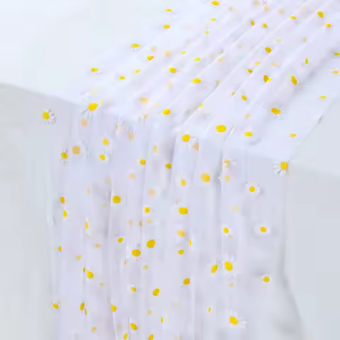 Daisy Pattern Tulle Table Runner Daisy Birthday Decoration Daisy Mesh Table Runner Baby Shower Weddi