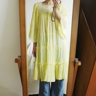 Vintage 印度柔軟純棉鉤織裝飾洋裝