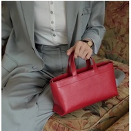 First Layer Cowhide togo Handbag Ladies Korean Version Niche Genuine Leather Briefcase Shoulder Cros