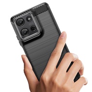 Luxury Carbon Fiber Case For Moto G75 5G Full Protective Soft Phone Cover for motorola g75 5g Shockp