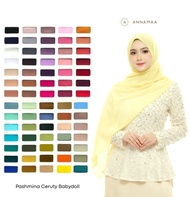 Pashmina Babydoll Polos Plain Pasmina Ceruty Cerruty Premium Terbaru Butter Yellow Tosca Toska Tua S