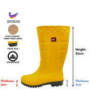 Gajah King (Made in Malaysia) High Cut Rain Boots With Lining Gardening Boot Kasut Hujan Kasut Getah