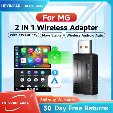 2025 NEW HEYINCAR 2IN1 Wireless CarPlay Android Auto Wireless Adapter For MG ZS EV MULAN MG4 MG5 EHS