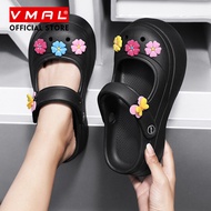 VMAL รองเท้าแตะพื้นหนาแฟชั่นรองเท้าแตะสตรีสำหรับฤดูร้อนรองเท้าแบบมีรูระบาย EVA กันลื่นรองเท้าแตะรองเ