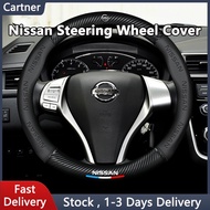 NISSAN Steering Wheel Cover Carbon Fiber Leather Car Steering Wheel Cover Navara Terra Urvan Almera