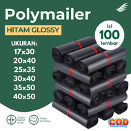 Plastik Polymailer HITAM Plastik Packing Isi 100 17x30 20x40 25x35 30x40