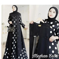 Priskila Cell MEGHAN SET IK Bahan SYAKILA MIX CERUTY LD 110 CM Gamis 2 In1 Dress Rompi Gamis Dres Wa