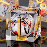 Liquid Core Roleplaying Dice Set, Red Plum D&D Dice with Case, Resin Sharp-Edged D&D Dice Set Includ