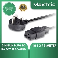 Panamax 16A 3 Pin UK Plug to C19 Female Cable Power Cord UPS PDU Power Supply Distribution = E2718