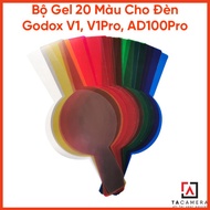 Gel Filters - 20 Color Gel Set for Godox V1, V1Pro, AD100Pro Lights