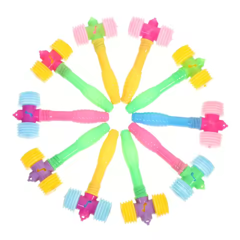 10 Pcs Plastic Hammer Toys Kids Squeaky Mallet Beating Gavel Mini Pounding Plaything Hand Eye Coordi