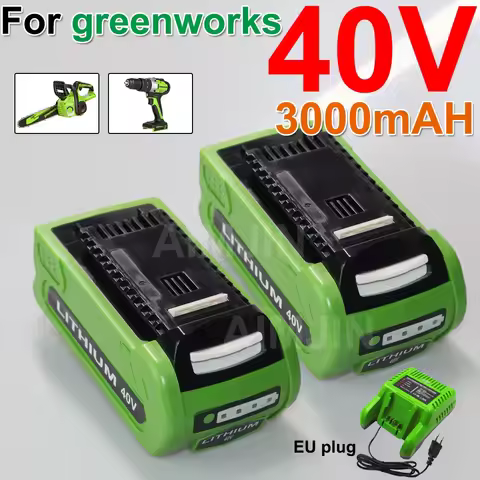 For GreenWorks 40V Replacement Battery 29462 29472 40V 3000mAH Tools Lithium ion Rechargeable Batter