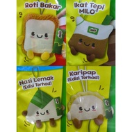 Milo Beg Lipat Sarapan Roti Bakar, Nasi Lemak, Karipap, Ikat Tepi Milo (Plushie Bag Only, No Milo Dr