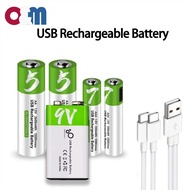 AA / AAA Fast Charge USB Rechargeable Battery 1.5V AA 2600mWh/AAA 750mWh Li-ion Battery Type C