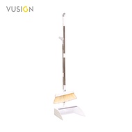 Vusign ชุดไม้กวาดพร้อมที่ตักผง ชุดทำความสะอาดพื้น ไม้กวาด ขนแปรงหนา เก็บฝุ่นผงได้ดี ที่ตักผงพับได้ ประหยัดพื้นที่เก็บ Folding Broom