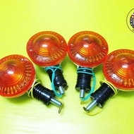 Front-Rear Turn Signal YAMAHA DT100 DT125 DT175 DT250 DT400 RS100 RS125 FR&RR Set "Orange"