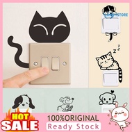 [LISI]  Switch Sticker Cartoon Animal Pattern Anti-fall PVC Removable Switch Sticker for Bedroom