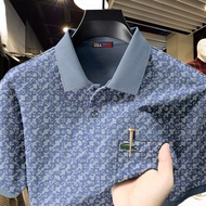 Áo Thun Polo Nam Cổ Bẻ Hoạ Tiết Monogram Sang Trọng Chất Liệu CVC Thấm Hút Tốt Có Bigsize - Polo Cổ