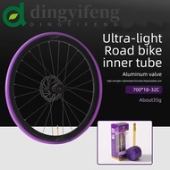 DINGYIFENG 700c Inner Tubes, 60/80mm 700C 700 Bicycle Tube, Bike Tubes 700 TPU Ultralight Aluminum Valve 700c Tube MTB