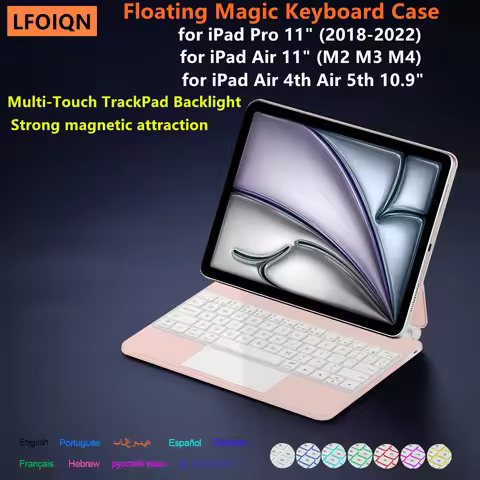 LFOIQN Magic Keyboard Case for iPad Pro 11 Inch 4th/3rd/2nd/1st Gen iPad Air 11 M2 M3 M4 Air4 Air 5 