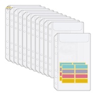 A6 Binder Pockets 12PCS No Zipper Envelopes for Budgeting,6-Hole Zipperless Binder Pouches Envelope 