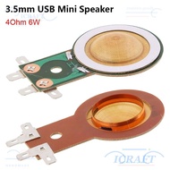 CRAFT 1Pcs USB Mini Speaker, 4Ohm 6W 3.5mm Audio Loudspeaker,  25.4mm Dia Transparent Black 3.5mm In