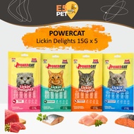Powercat Lickin Delights Cat Stick 15G x 5 Tuna / Chicken E5pet