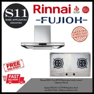 Rinnai RH-C91A-SSVR Electronic touch control  Chimney Hood + Fujioh FH-GS5520 SVSS Stainless Steel Gas Hob With 2 Different Burner Size BUNDLE DEAL - FREE DELIVERY