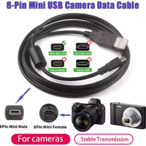 8pin USB DC/PC Charger+Data SYNC Cable Lead Cord For FUJIFILM FinePix F Series F20 F30 F31FD F40Niko