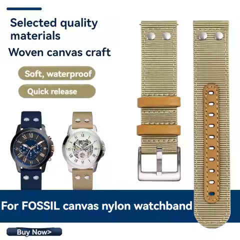 For FOSSIL Nylon Watch Strap FS5061 ME3052 5585/5237 Canvas Bracelet 22mm Outdoor Sport Waterproof W