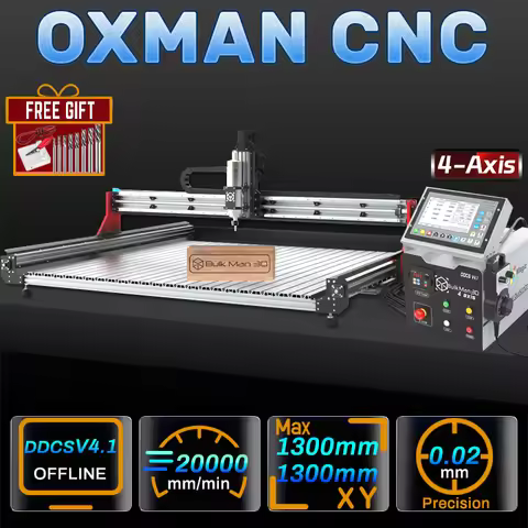 BulkMan3D OXMAN CNC Engraver with 4-Axis DDCSV4.1 Control Box SFU1610 Ball Screw Router Machine for