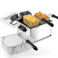 Kerilyn 3.2Qt/5.3Qt Deep Fryer with Basket, Stainless Steel Electric Oil Fryer 1700W Electric Deep F