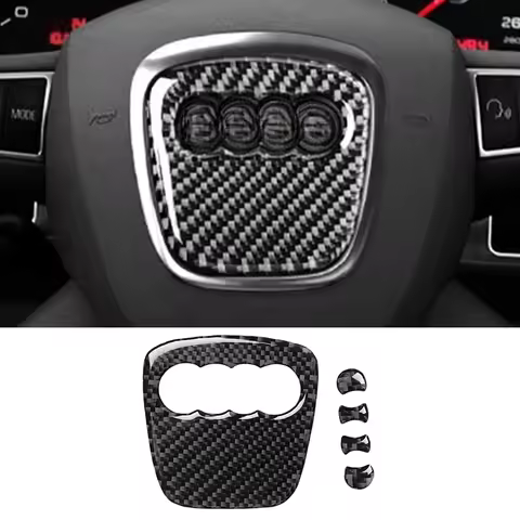 Car Steering Wheel Ring Trim Carbon Fiber Sticker Cover Decoration Auto Accessories For Audi A4 B8 8