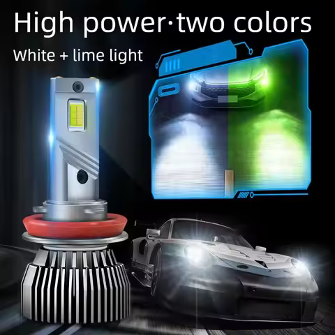 M6G High Power Dual Color LED Headlight Lime Light H8 White Light 881 Dual Copper Tube 9005 9006 Fog