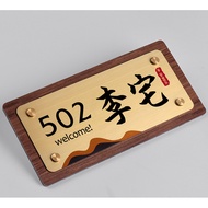 25x12.5cmWall mounted stainless steel creative style decoration signboard Unit Number Signage HDB Un