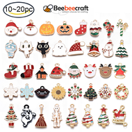 10-20 pc Alloy Enamel Pendants Christmas Charms for Jewelry Making Alloy Charms Enamel Charms