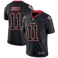 JS NFL Falcons Jones Jersey Football Tshirt Black Classic Sports Tops Plus Size SJ