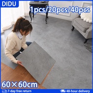 Marble Pattern Rubber Tiles Wood Self-Adhesive Floor Mount Mats Bedroom 60*60cm 1/20/40pcs