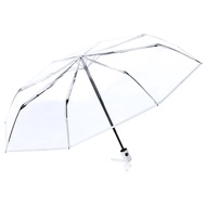 Automatik Sepenuhnya Tiga Lipatan Payung Lutsinar Payung Lipat Jelas Automatik Buka Dan Tutup Payung