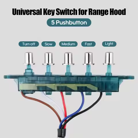 Range Hood Switch,Range Hood Pushbutton Switch,5 Button for Parts,Range Hood Key Board Switch for ki